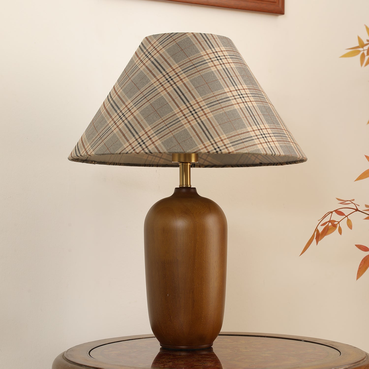 Sienna Wood & Fabric Classic Table Lamp - Letslighting