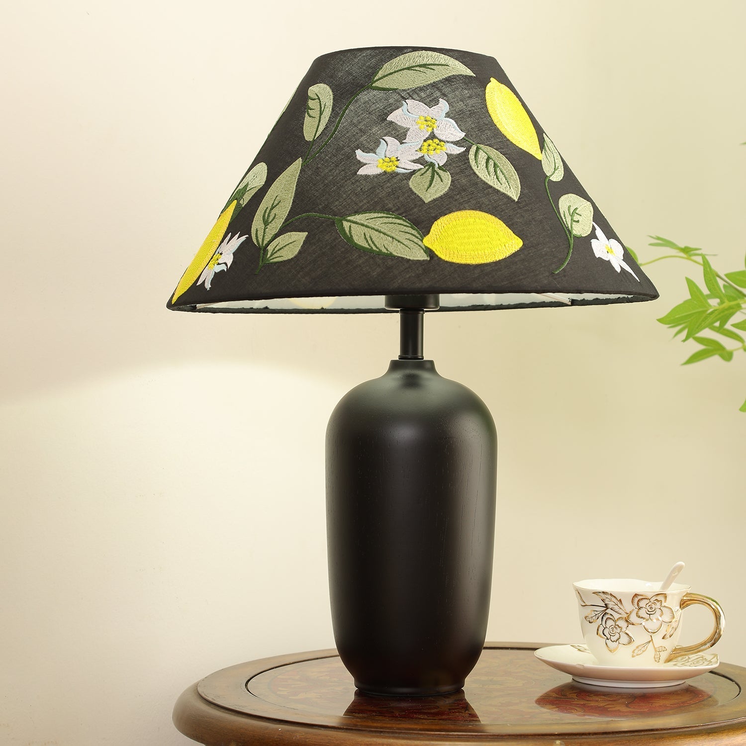Sienna Wood & Fabric Classic Table Lamp - Letslighting