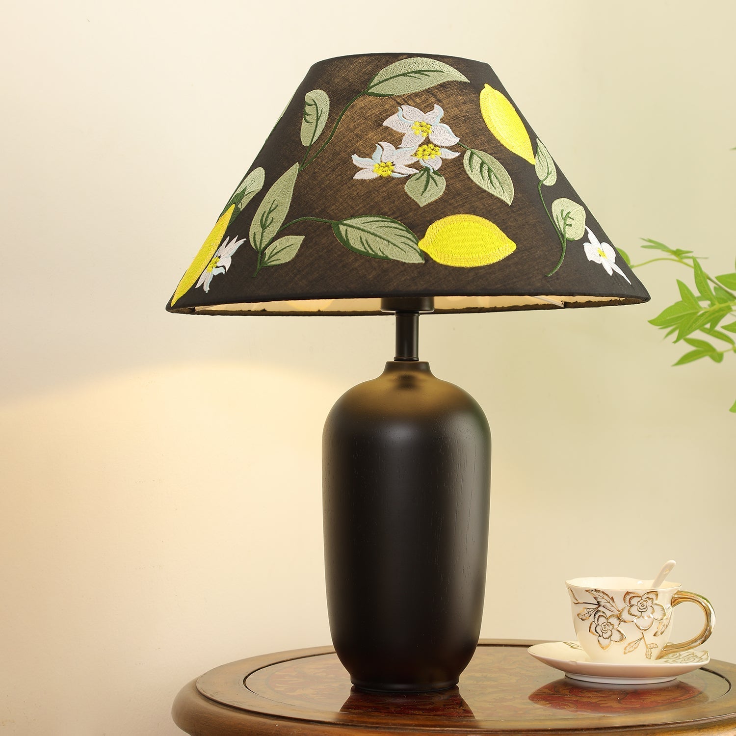 Sienna Wood & Fabric Classic Table Lamp - Letslighting
