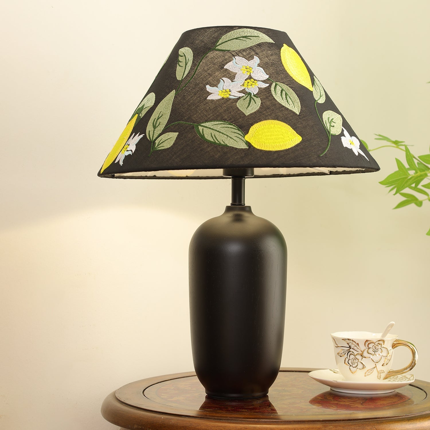 Sienna Wood & Fabric Classic Table Lamp - Letslighting