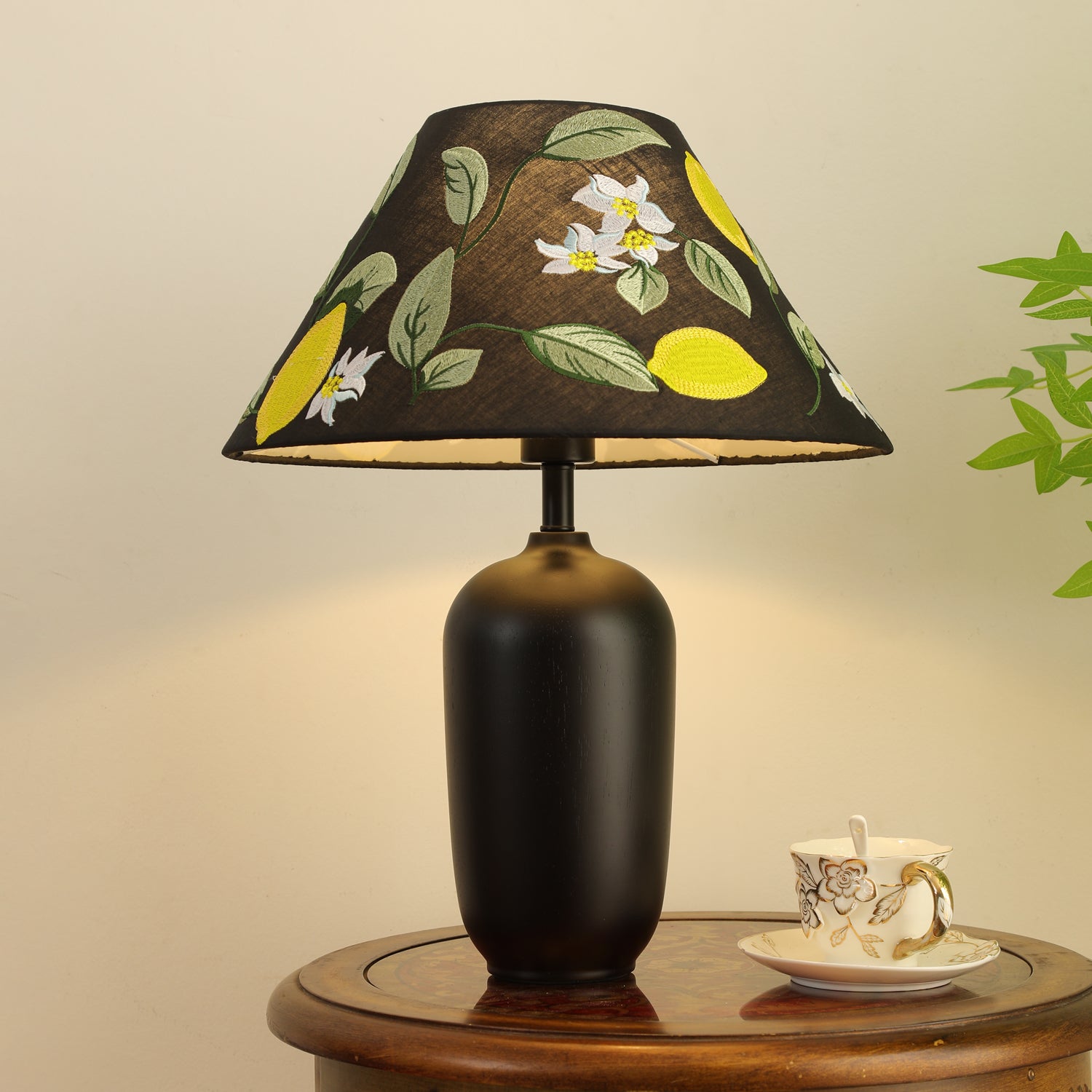 Sienna Wood & Fabric Classic Table Lamp - Letslighting