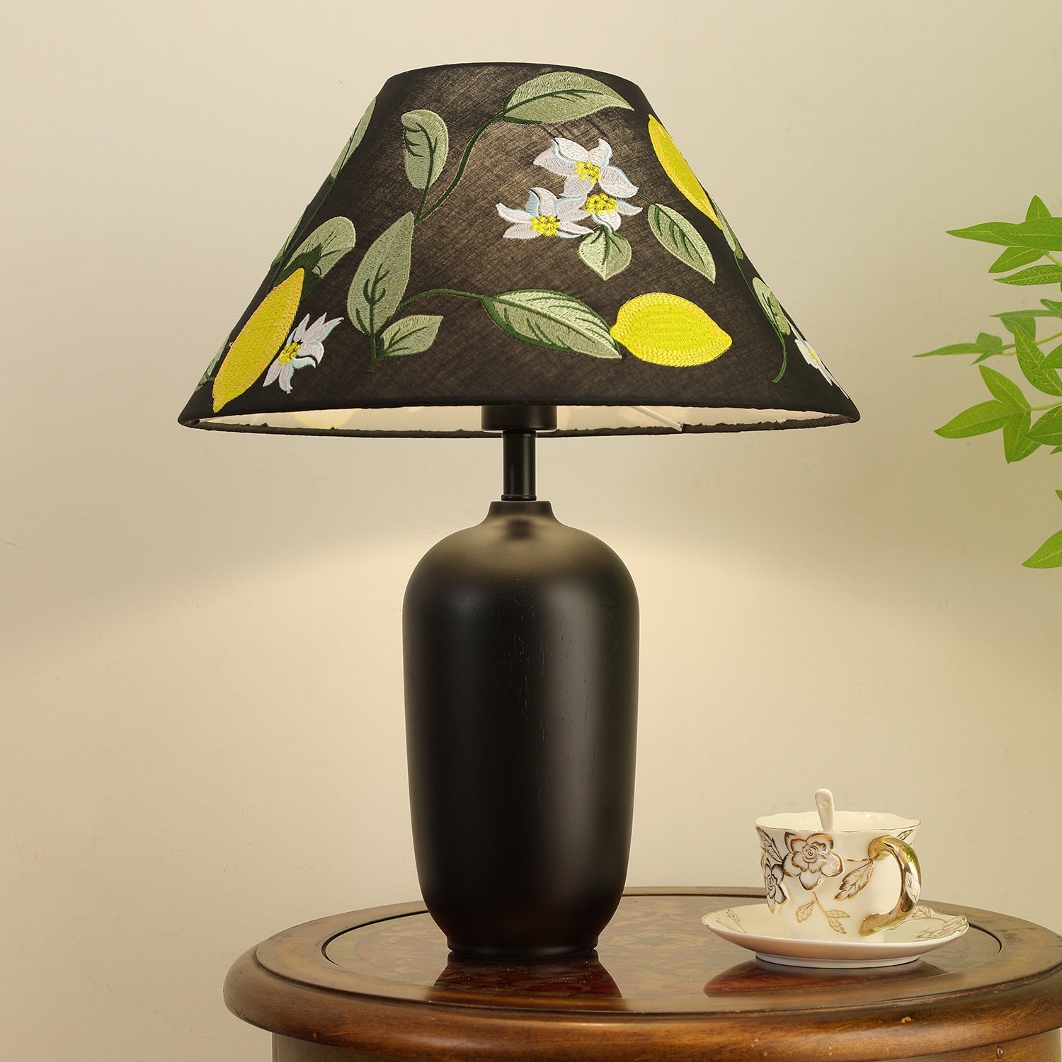 Sienna Wood & Fabric Classic Table Lamp - Letslighting