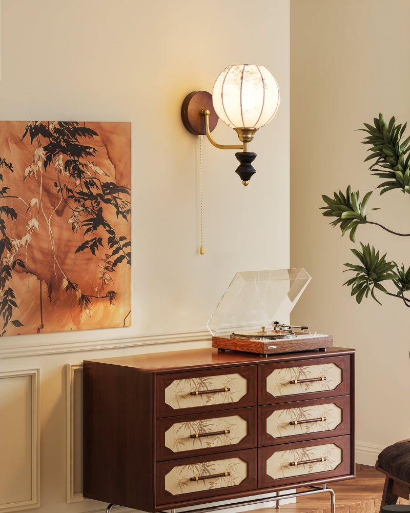 Eshae Premium Nordic Art Fabric Wood Wall Lamp - Letslighting