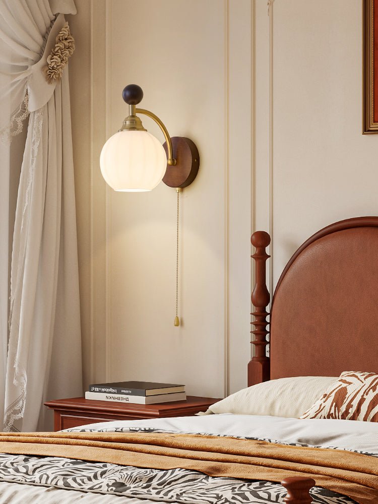 Eshae Premium Nordic Art Fabric Wood Wall Lamp - Letslighting