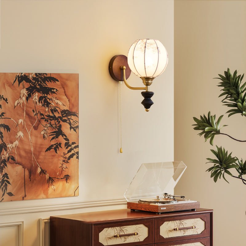 Eshae Premium Nordic Art Fabric Wood Wall Lamp - Letslighting