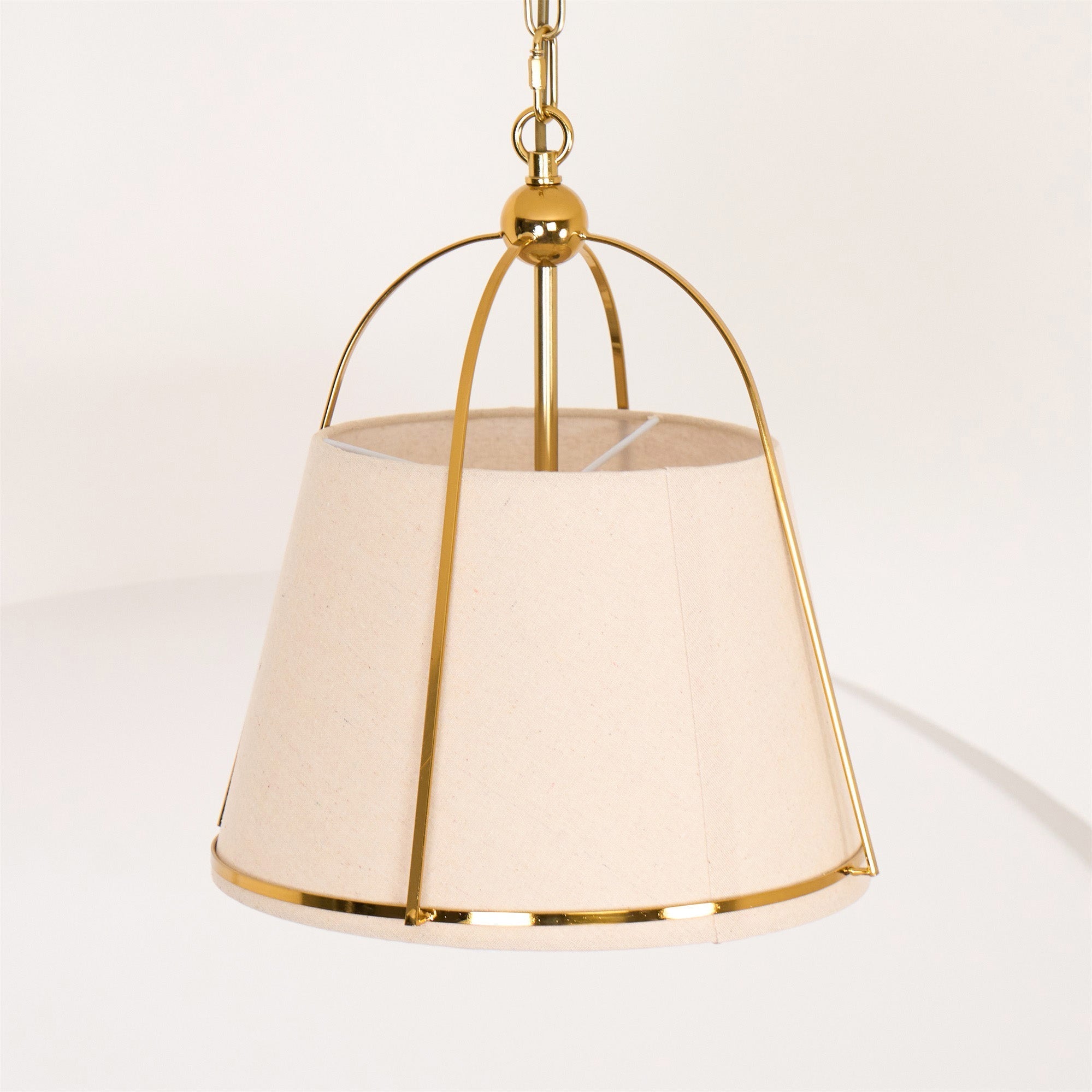Yonder Traditional Classic Brass Fabric Pendant Lamp - Letslighting