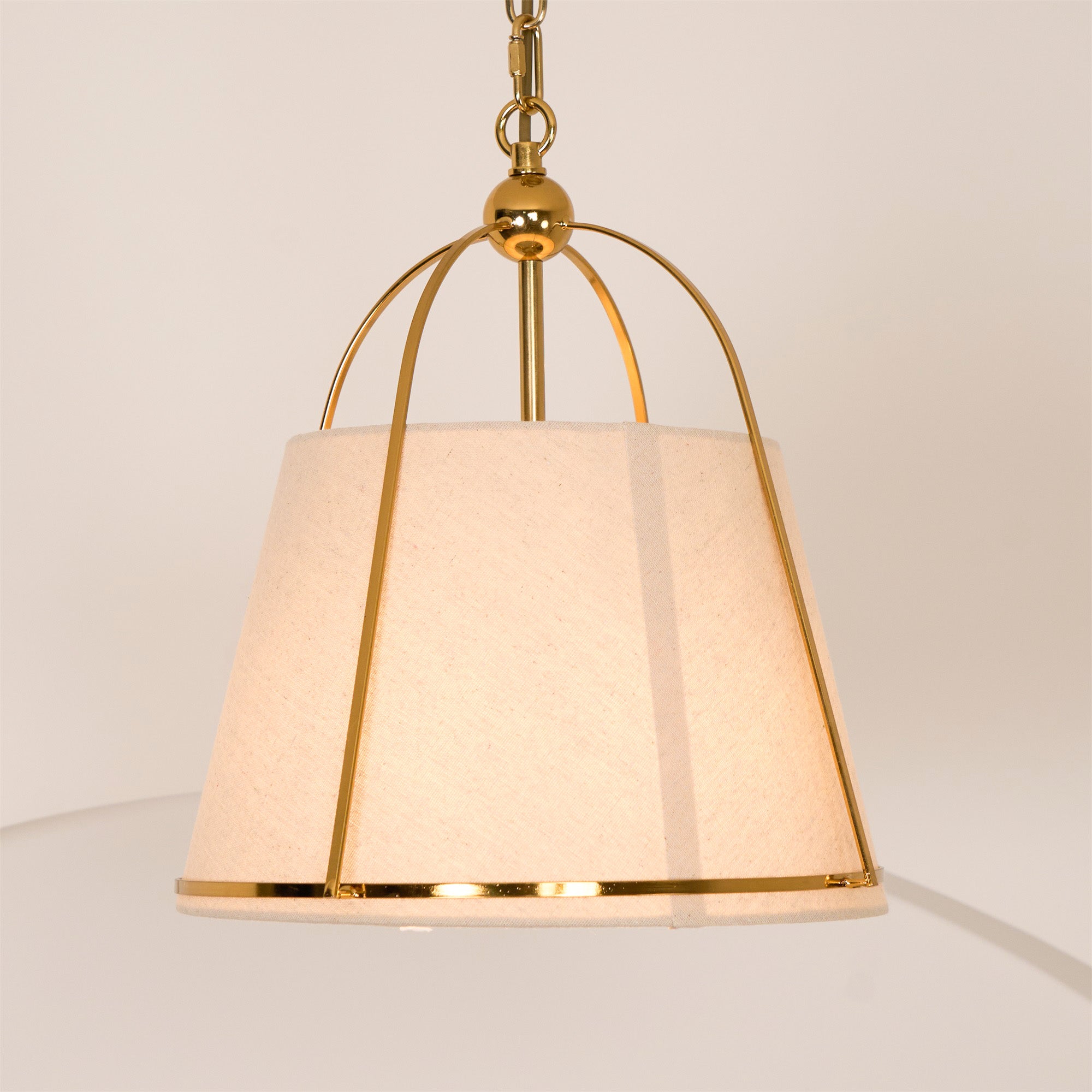 Yonder Traditional Classic Brass Fabric Pendant Lamp - Letslighting