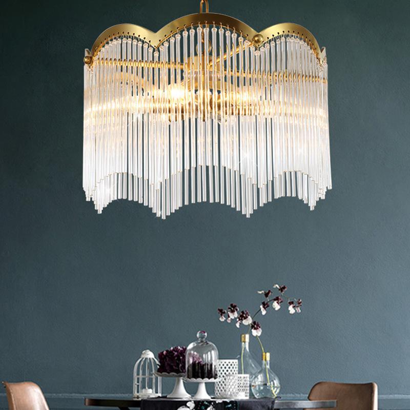 Lustra Chandelier Glass Rod Wave Shape - Letslighting