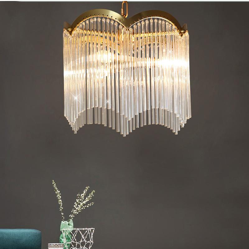 Lustra Chandelier Glass Rod Wave Shape - Letslighting