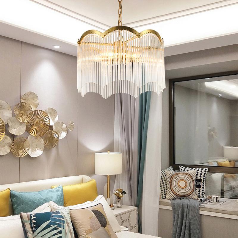Lustra Chandelier Glass Rod Wave Shape - Letslighting