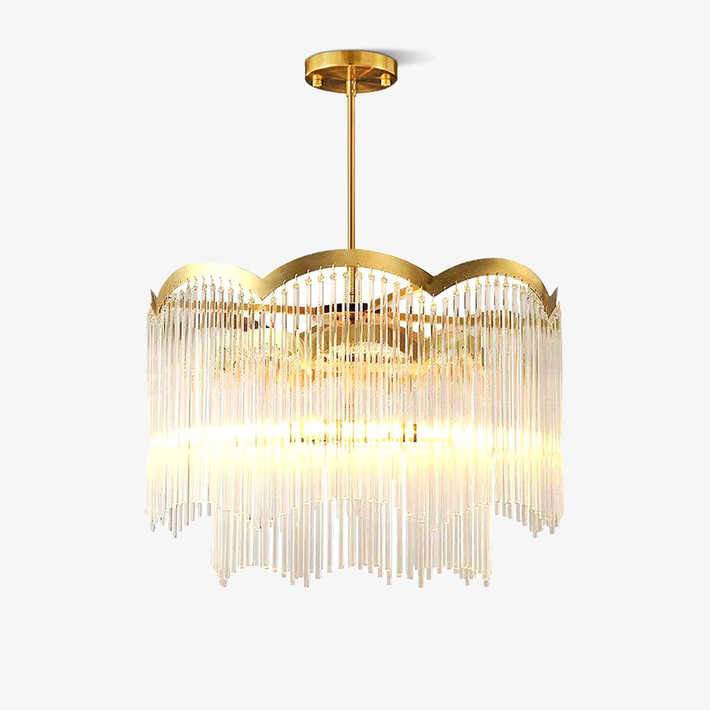 Lustra Chandelier Glass Rod Wave Shape - Letslighting