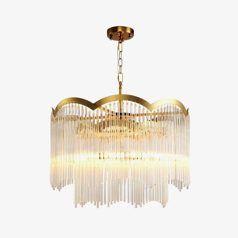 Lustra Chandelier Glass Rod Wave Shape - Letslighting