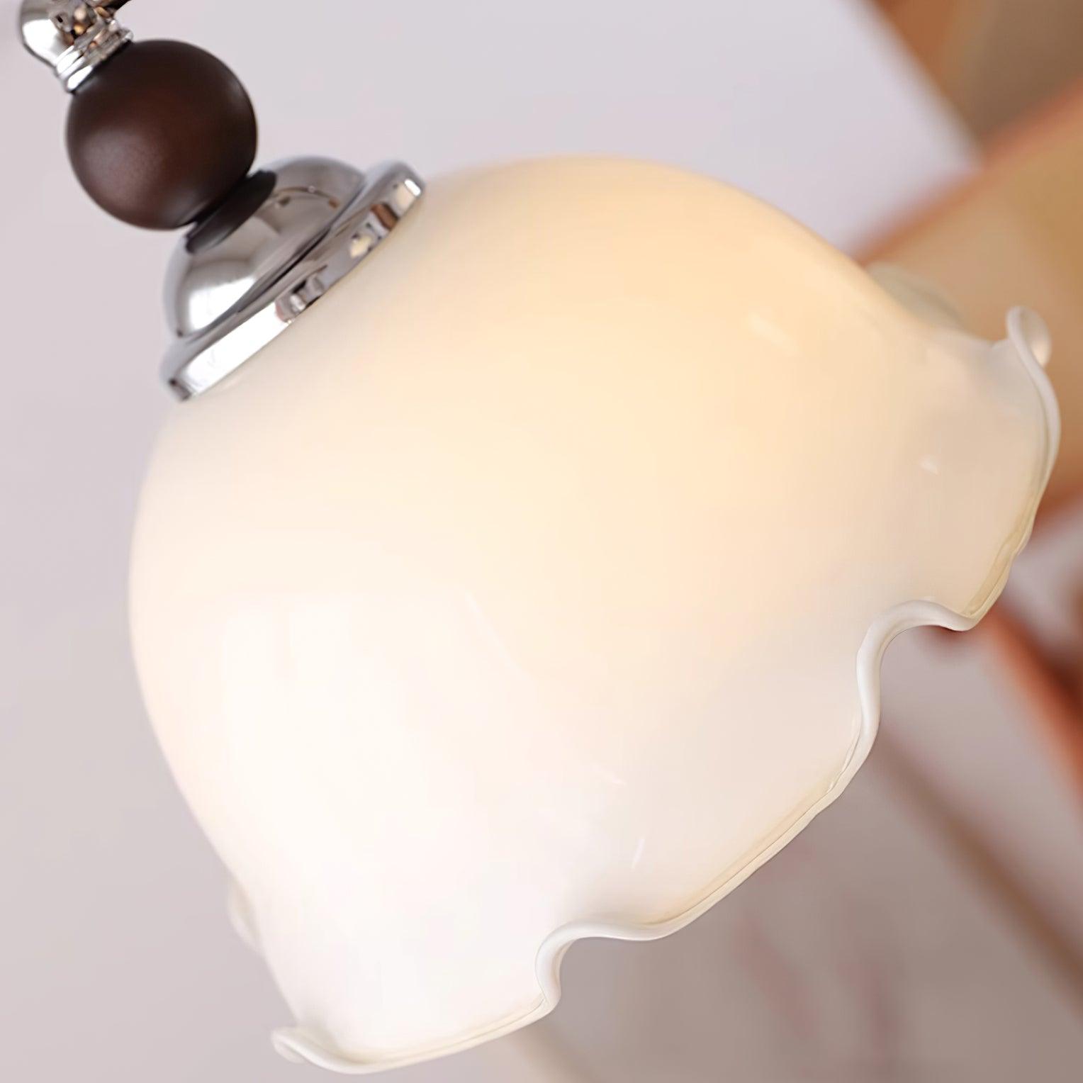 Claudia Chandelier Frosted Ruffle Shades Floral - Letslighting