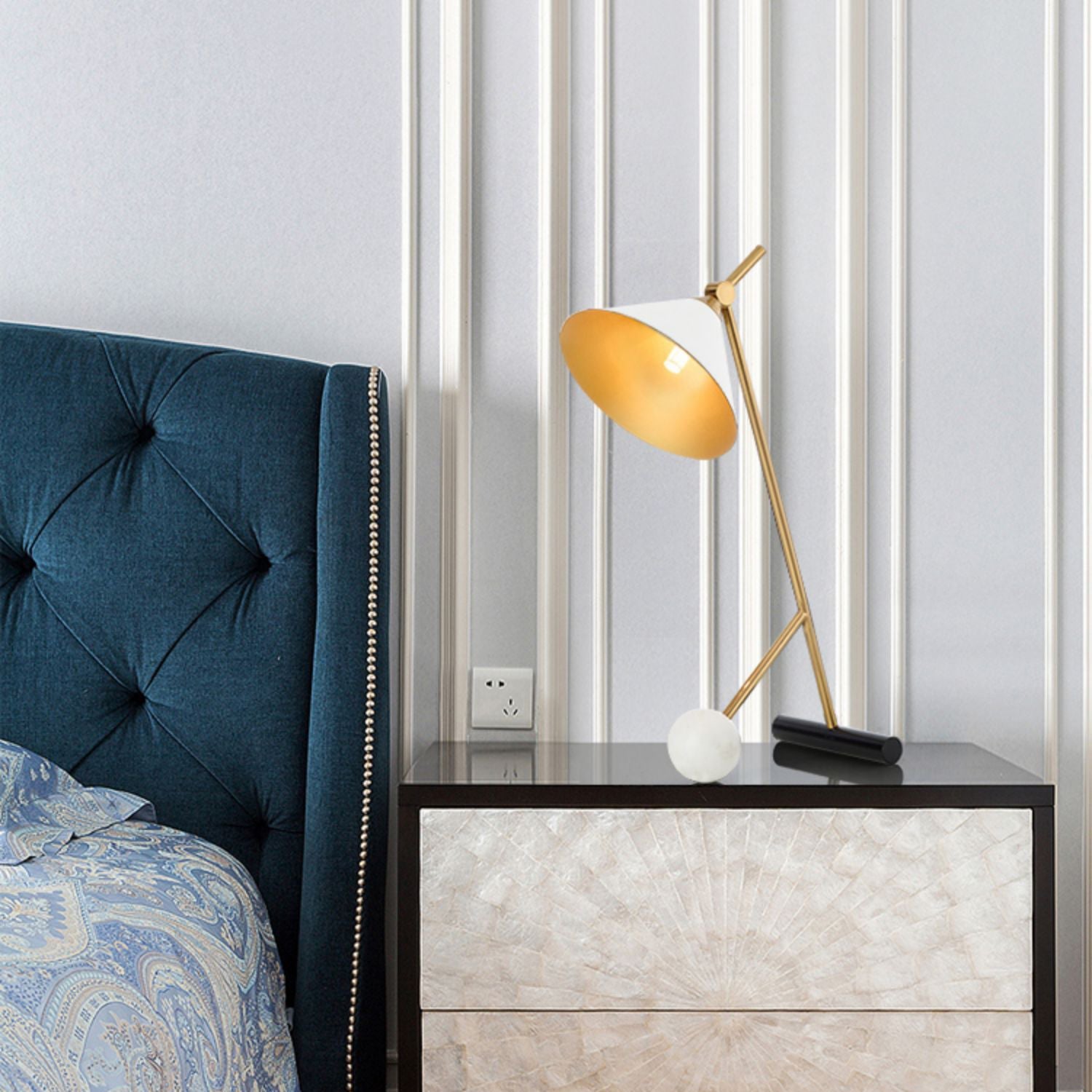 Zephyre Marble Geometric Table Lamp - Letslighting