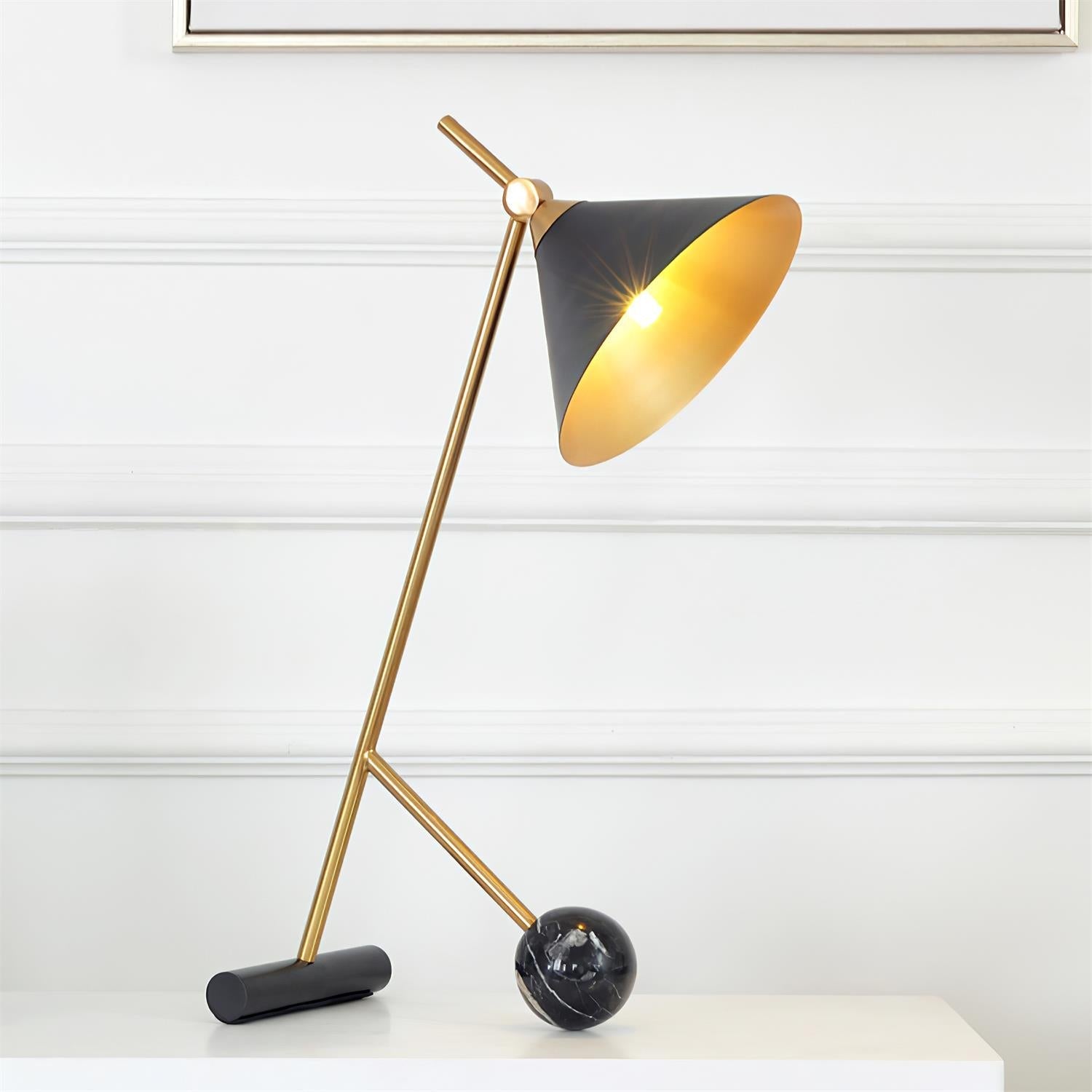 Zephyre Marble Geometric Table Lamp - Letslighting