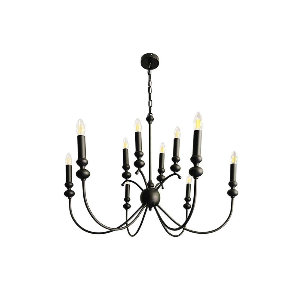 Crest Premium Vintage Industrial Black Chandelier - Letslighting