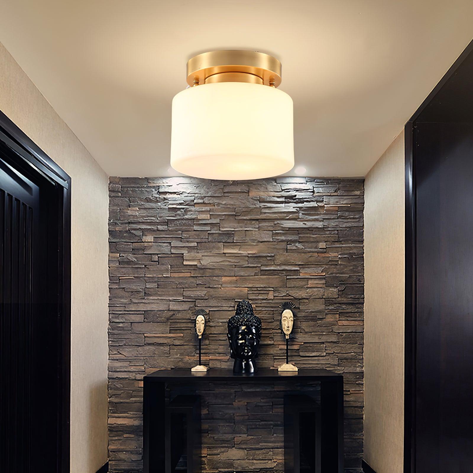 Elsilisra Nordic Art Brass Glass Flush Mount Ceiling Light - Letslighting