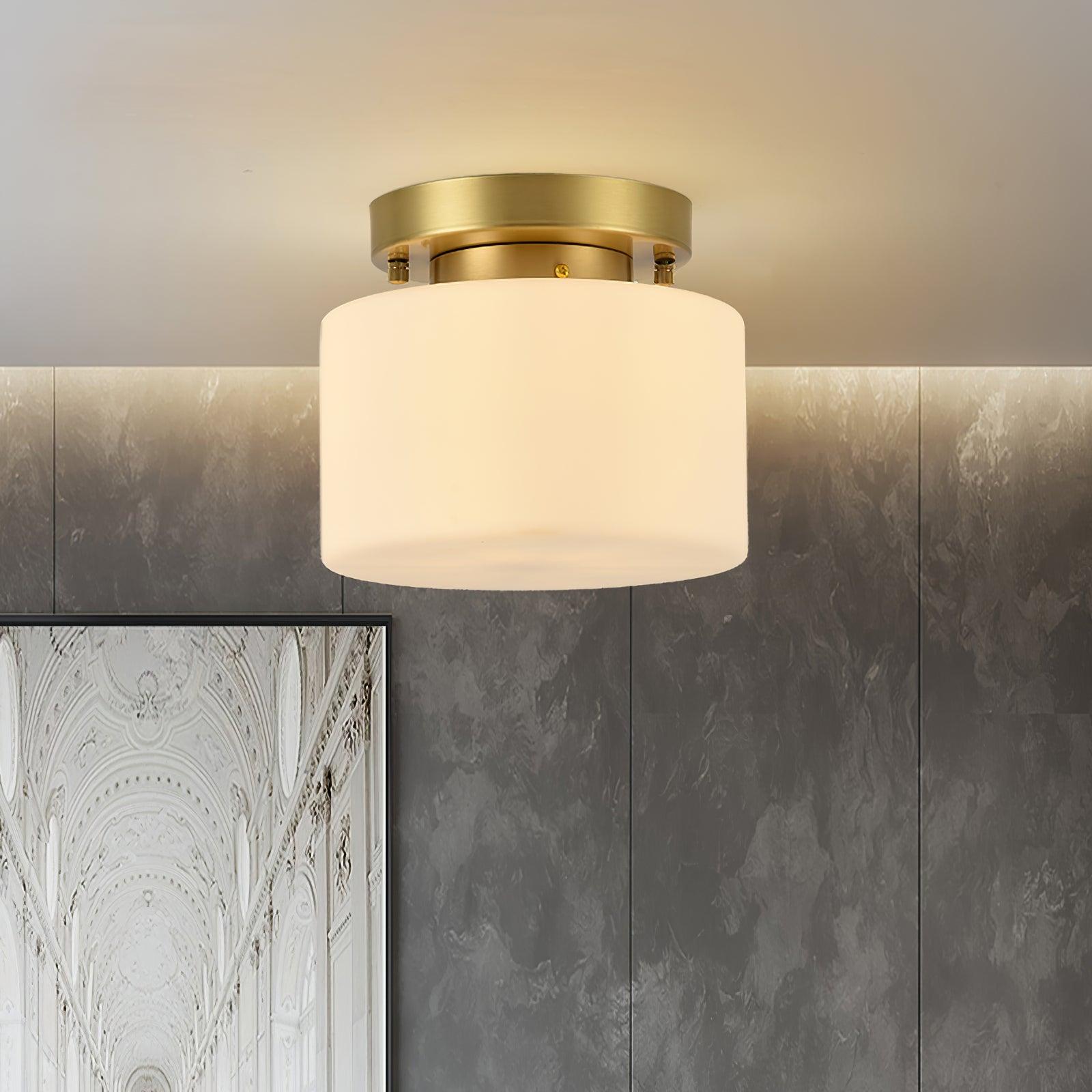Elsilisra Nordic Art Brass Glass Flush Mount Ceiling Light - Letslighting