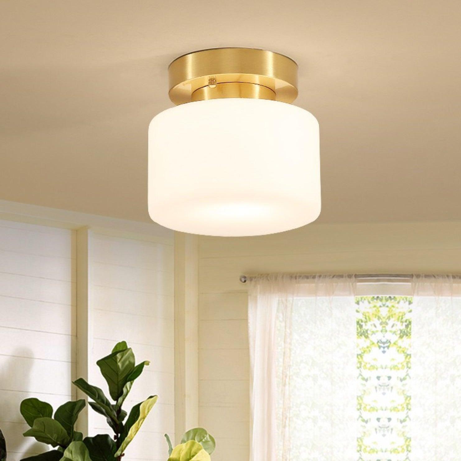 Elsilisra Nordic Art Brass Glass Flush Mount Ceiling Light - Letslighting