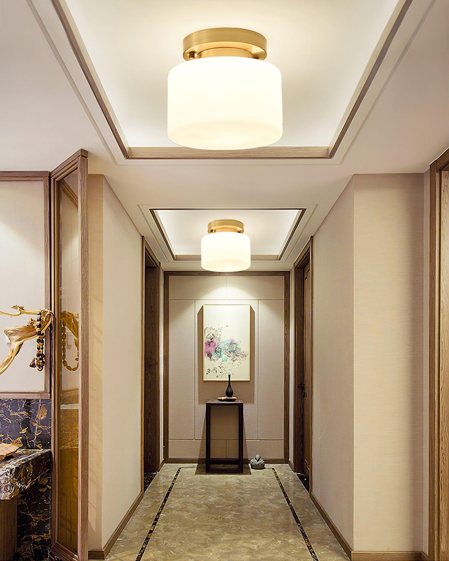 Elsilisra Nordic Art Brass Glass Flush Mount Ceiling Light - Letslighting