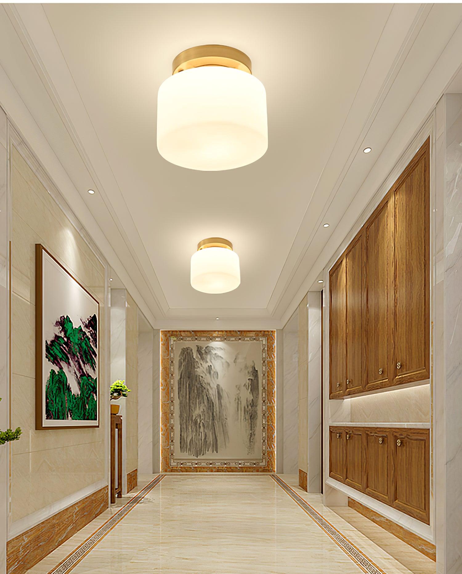 Elsilisra Nordic Art Brass Glass Flush Mount Ceiling Light - Letslighting