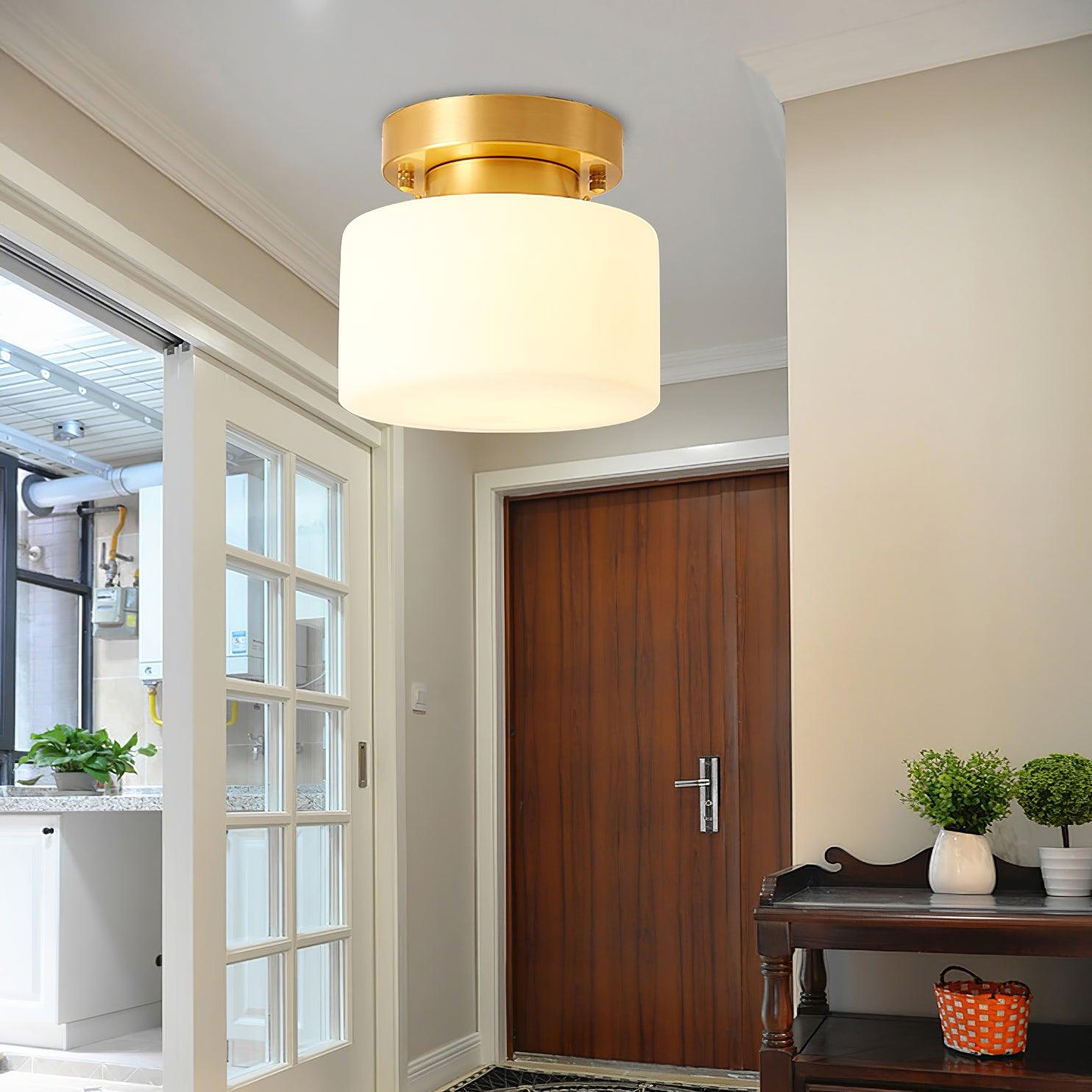 Elsilisra Nordic Art Brass Glass Flush Mount Ceiling Light - Letslighting
