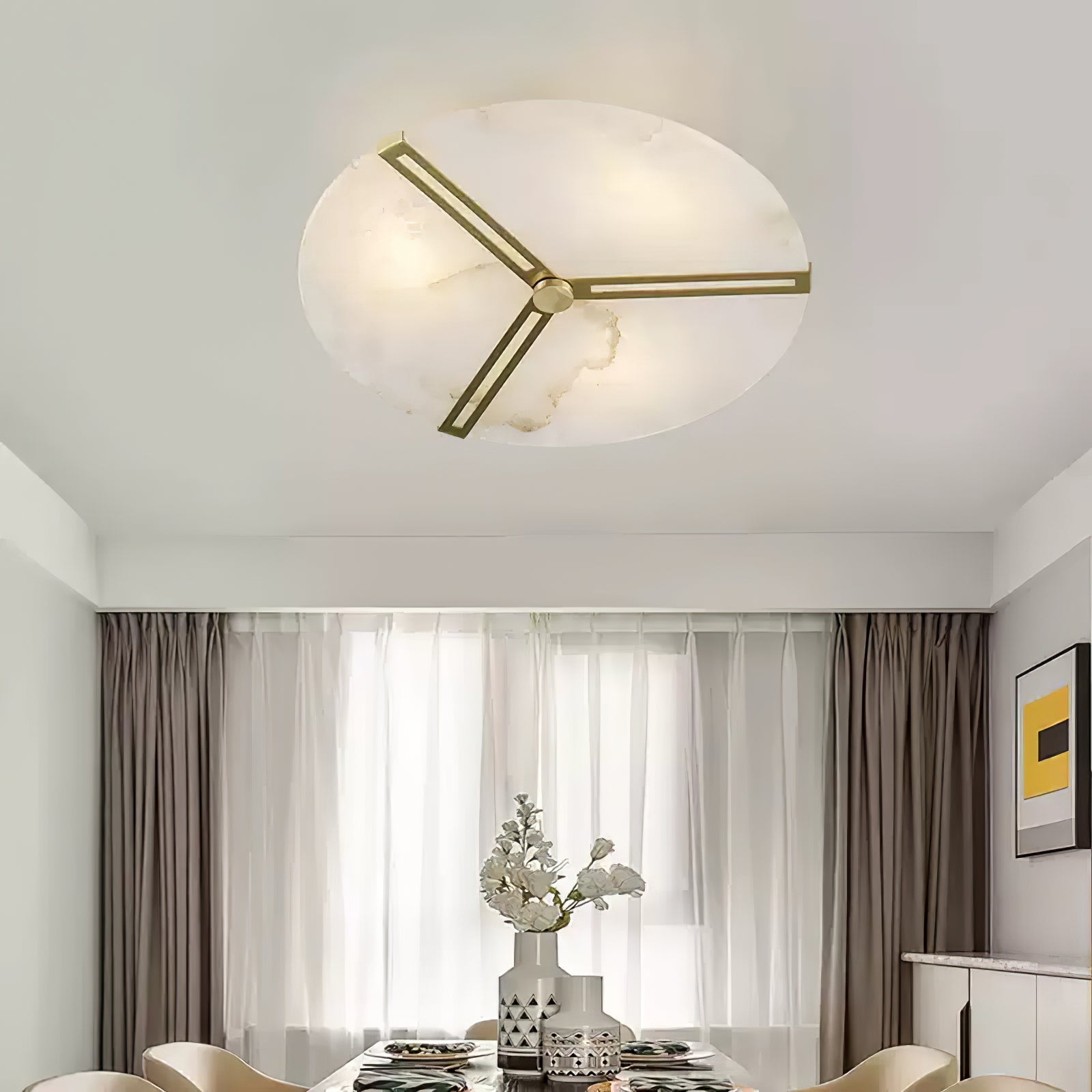 Aveline Alabaster Flush Mount Ceiling Light