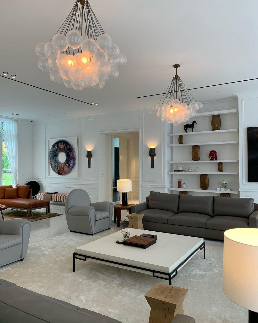 Lustra Chandelier Bubble Frosted Glass - Letslighting