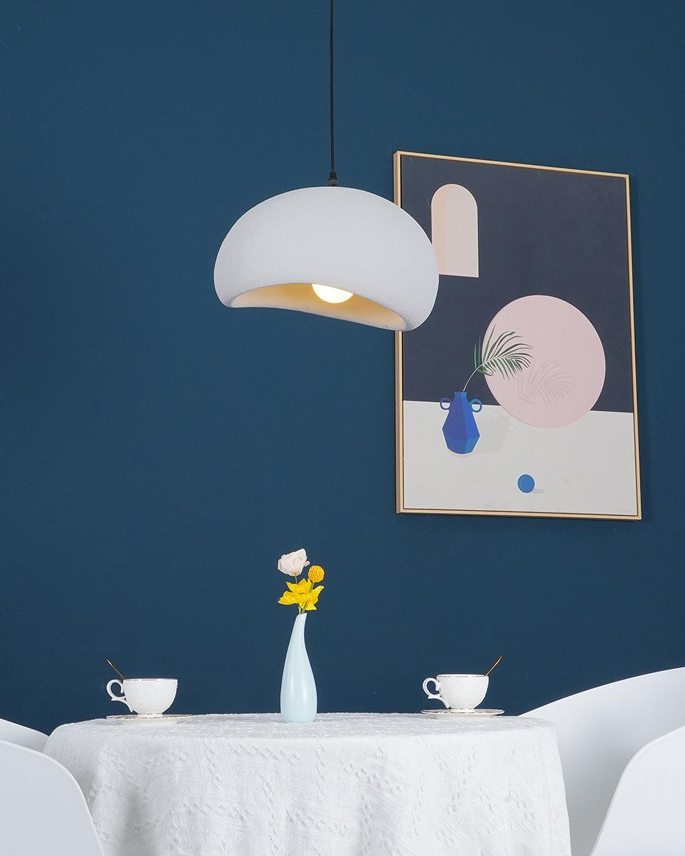 Solara Pendant Lamp Plaster Half Dome Plug In Wabi Sabi - Letslighting