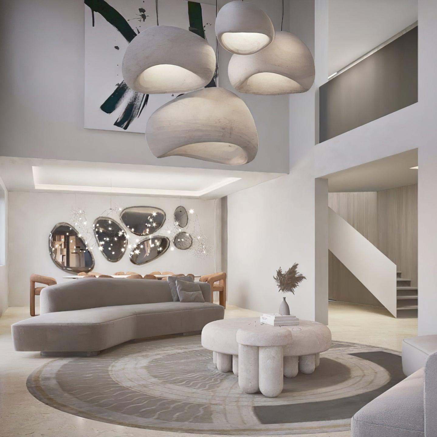 Solara Pendant Lamp Plaster Half Dome Plug In Wabi Sabi - Letslighting