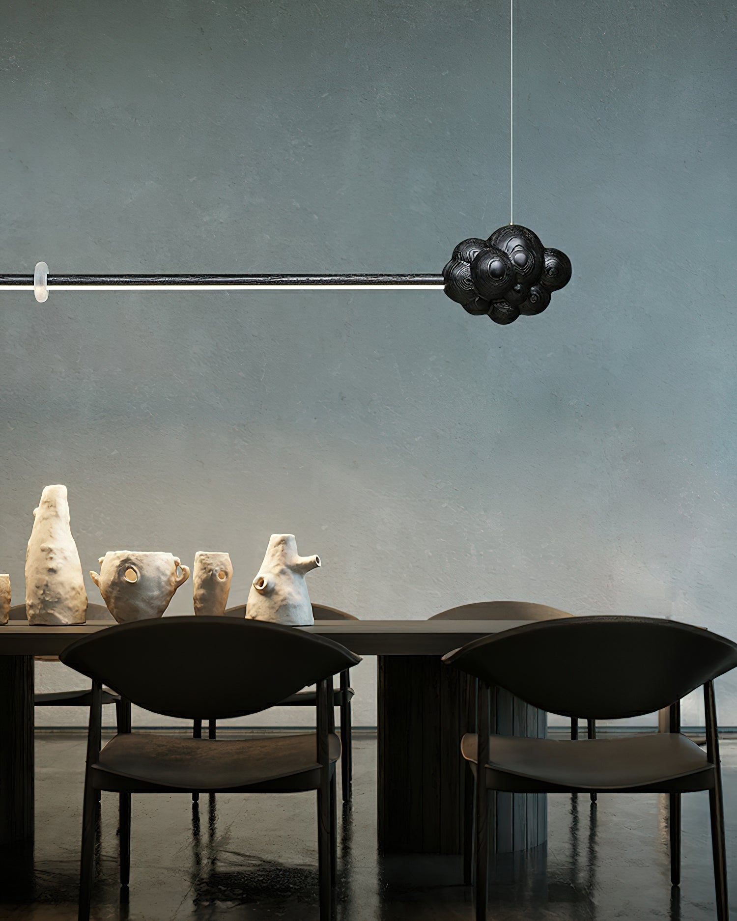 Lustra Pendant Lamp Wood Stick Cloud Minimalist - Letslighting