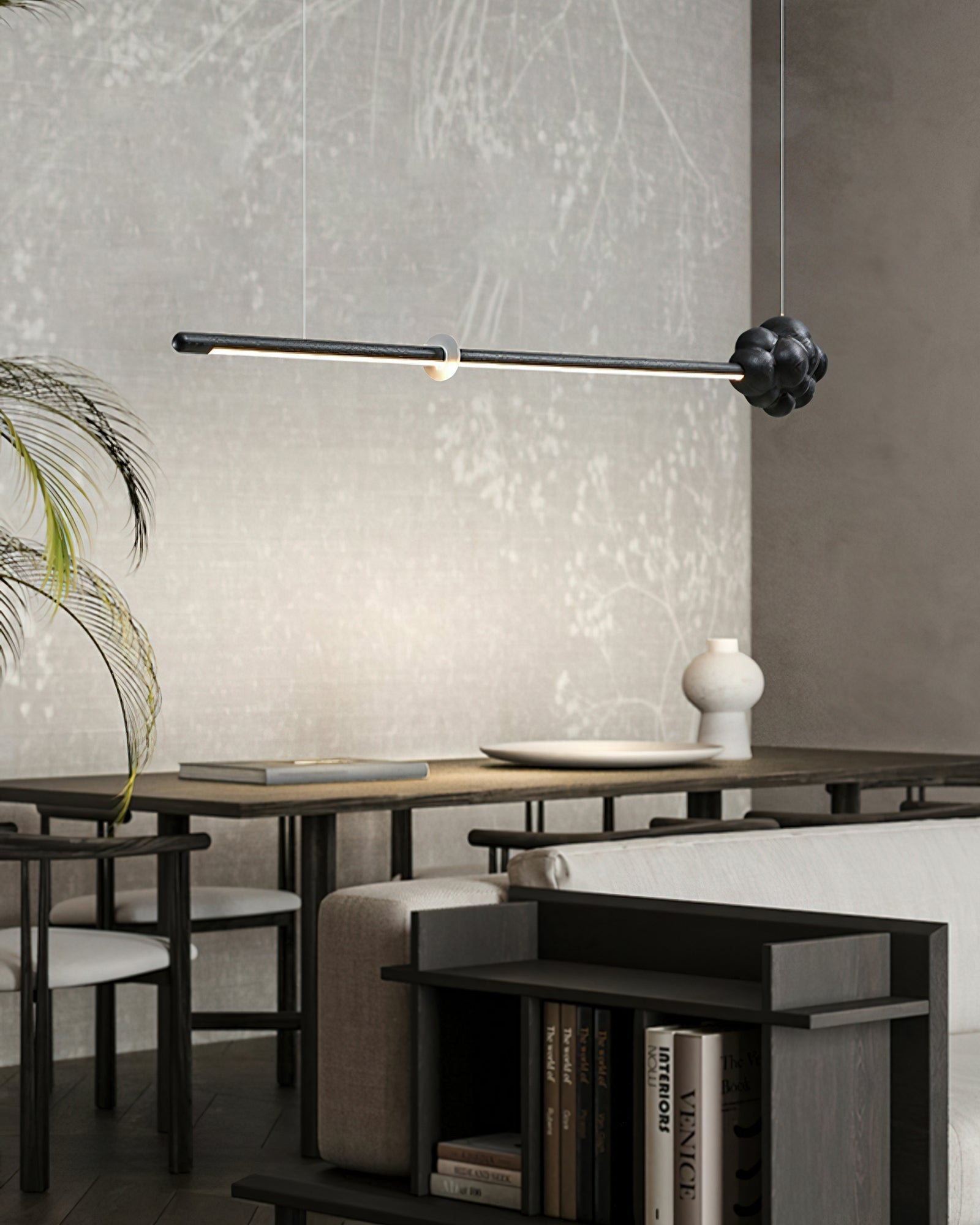 Lustra Pendant Lamp Wood Stick Cloud Minimalist - Letslighting