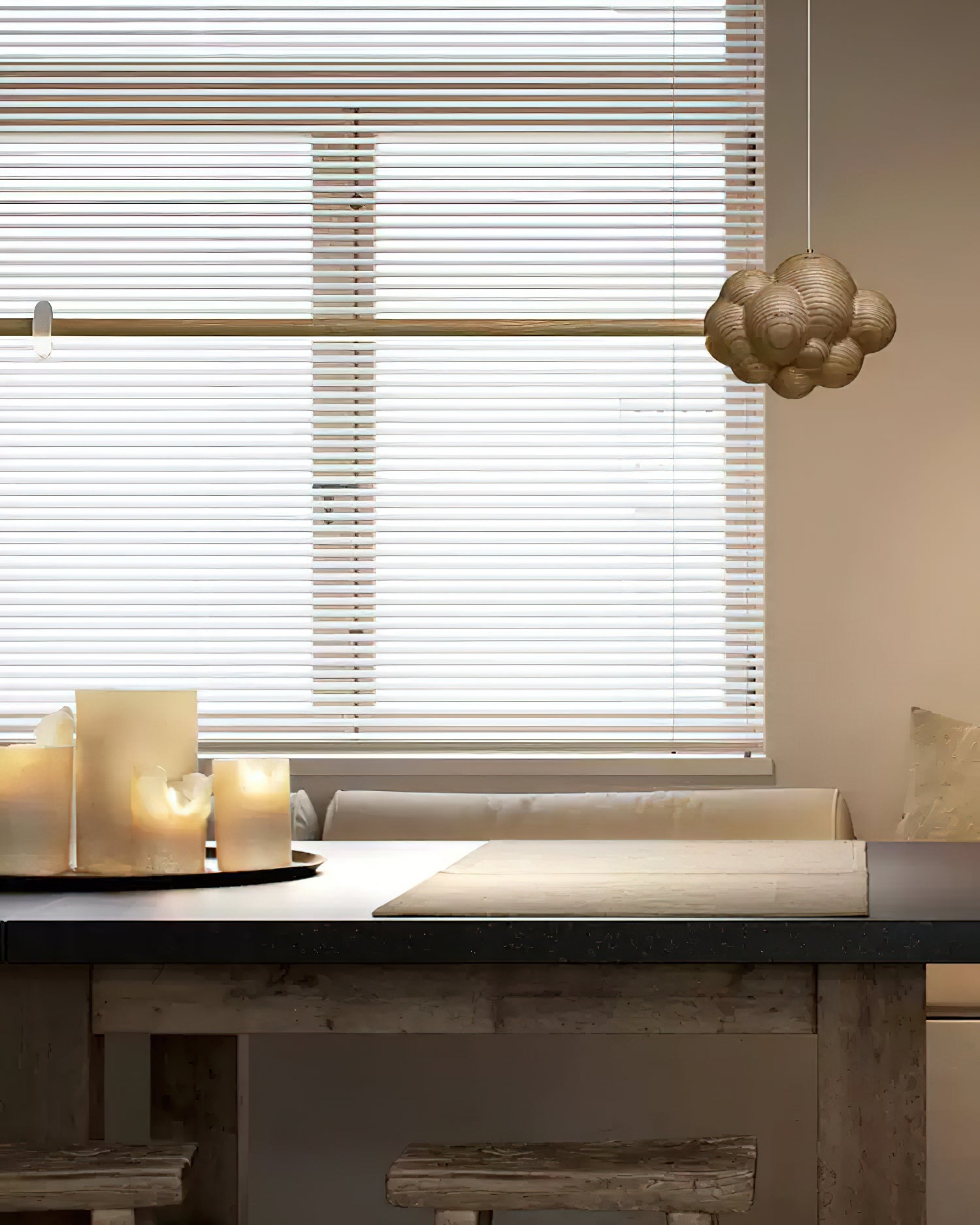 Lustra Pendant Lamp Wood Stick Cloud Minimalist - Letslighting