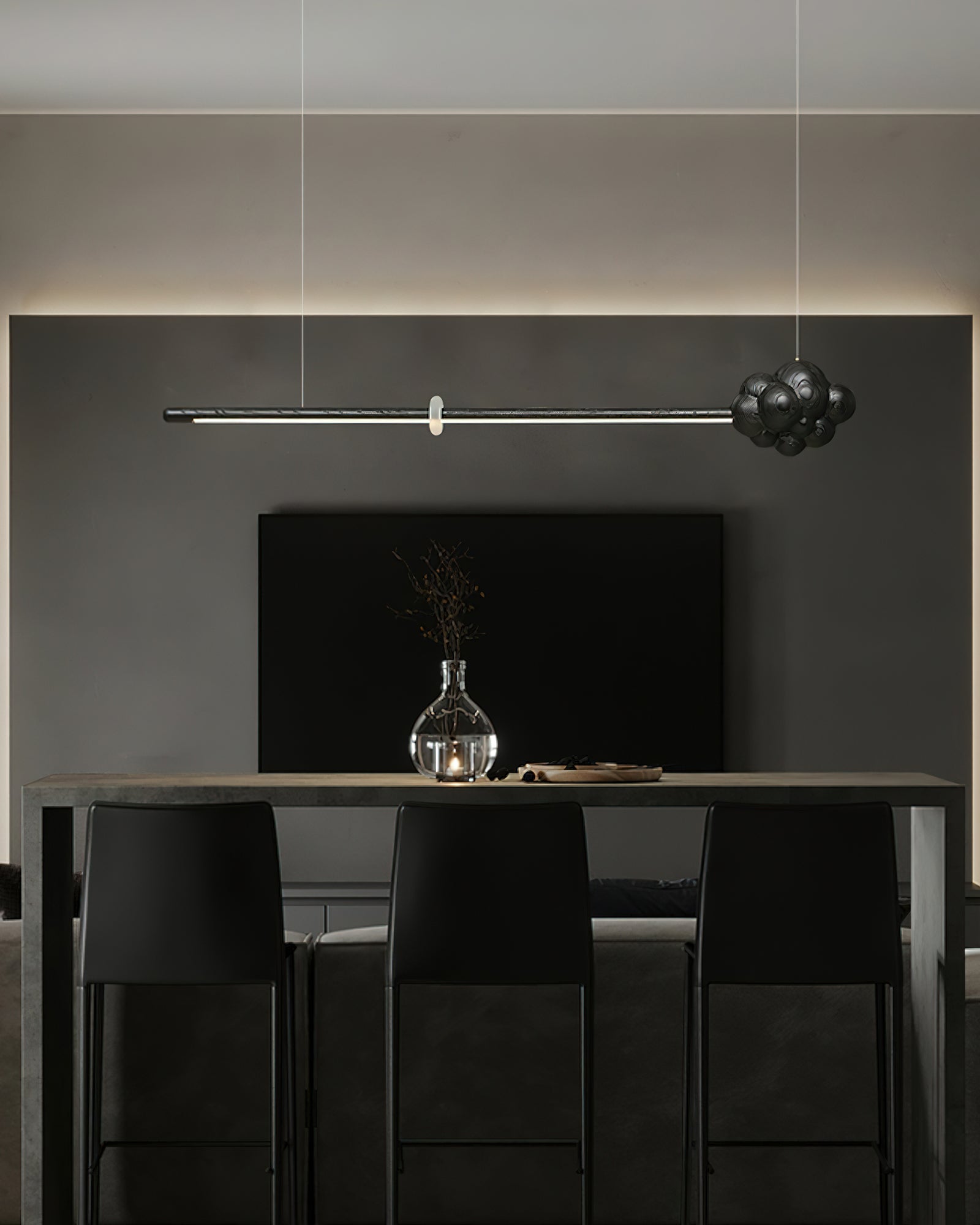 Lustra Pendant Lamp Wood Stick Cloud Minimalist - Letslighting