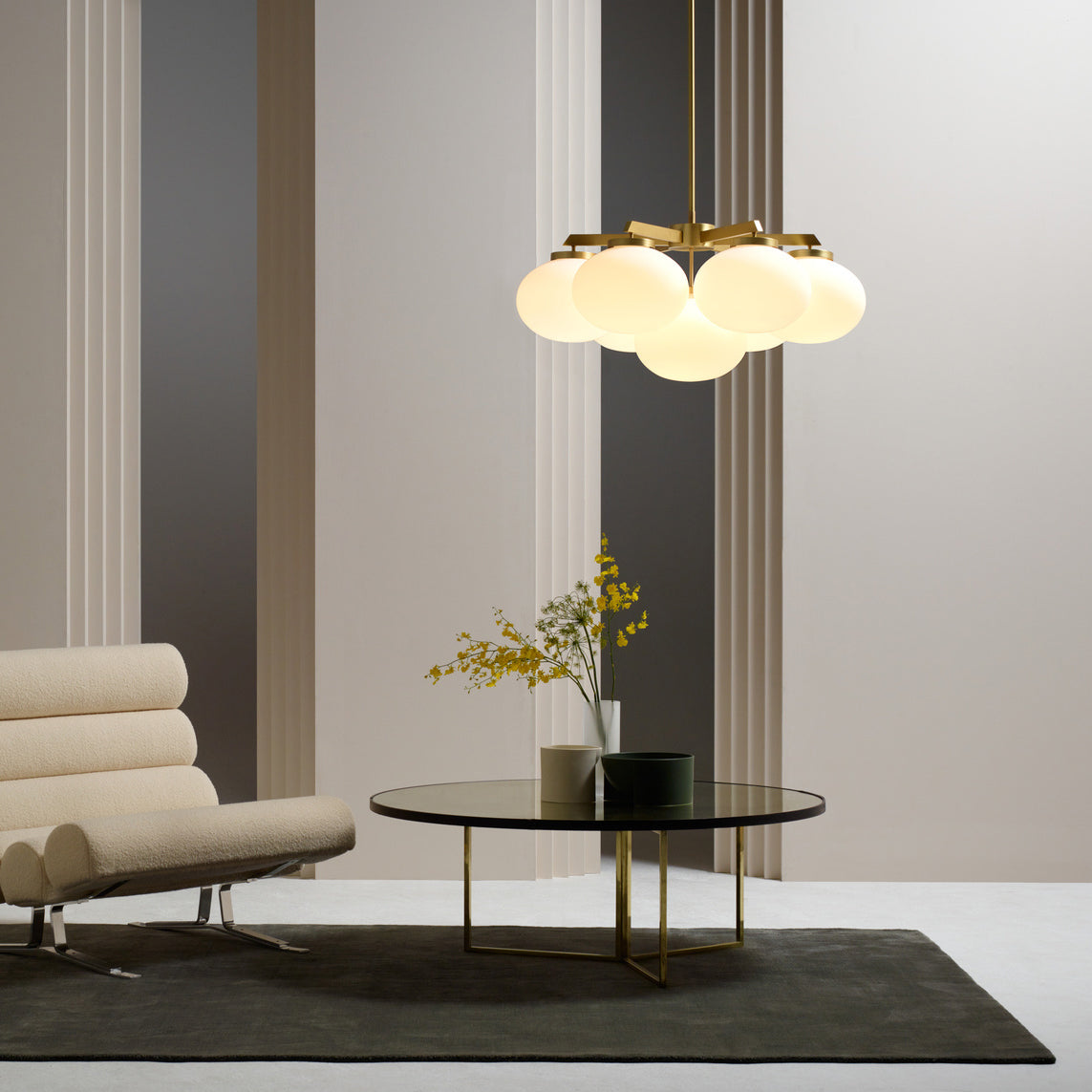 Edge Premium Elegance Brass Glass Chandelier - Letslighting