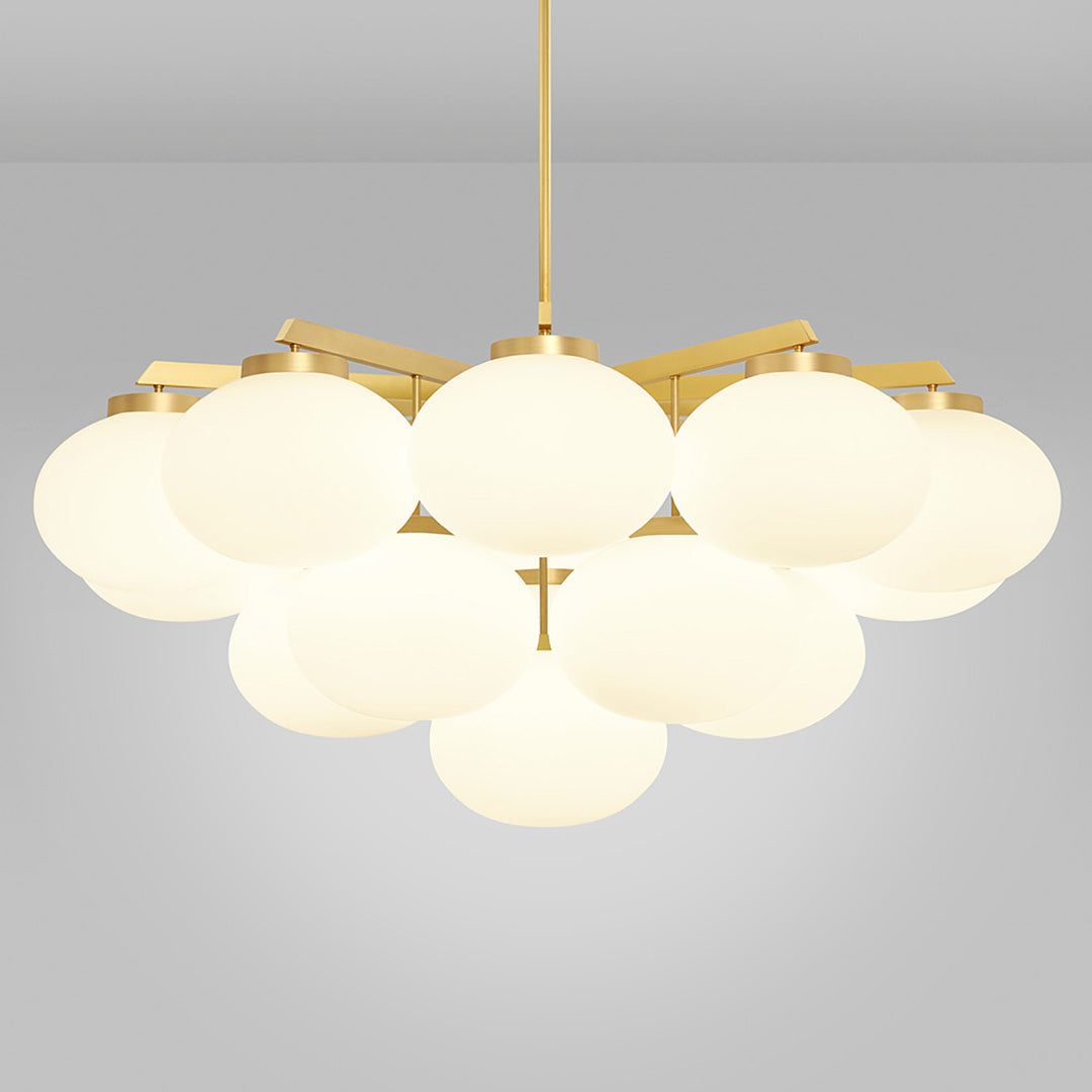 Edge Premium Elegance Brass Glass Chandelier - Letslighting