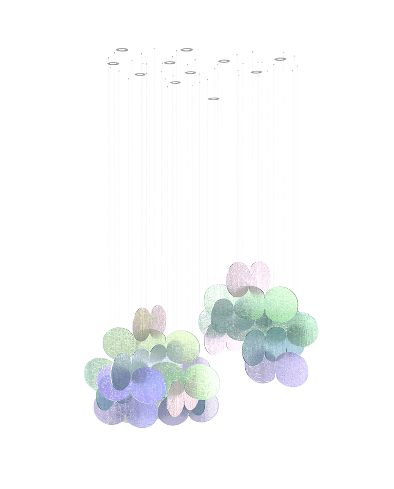 Clouds Iridescent Disc Chandelier - Letslighting