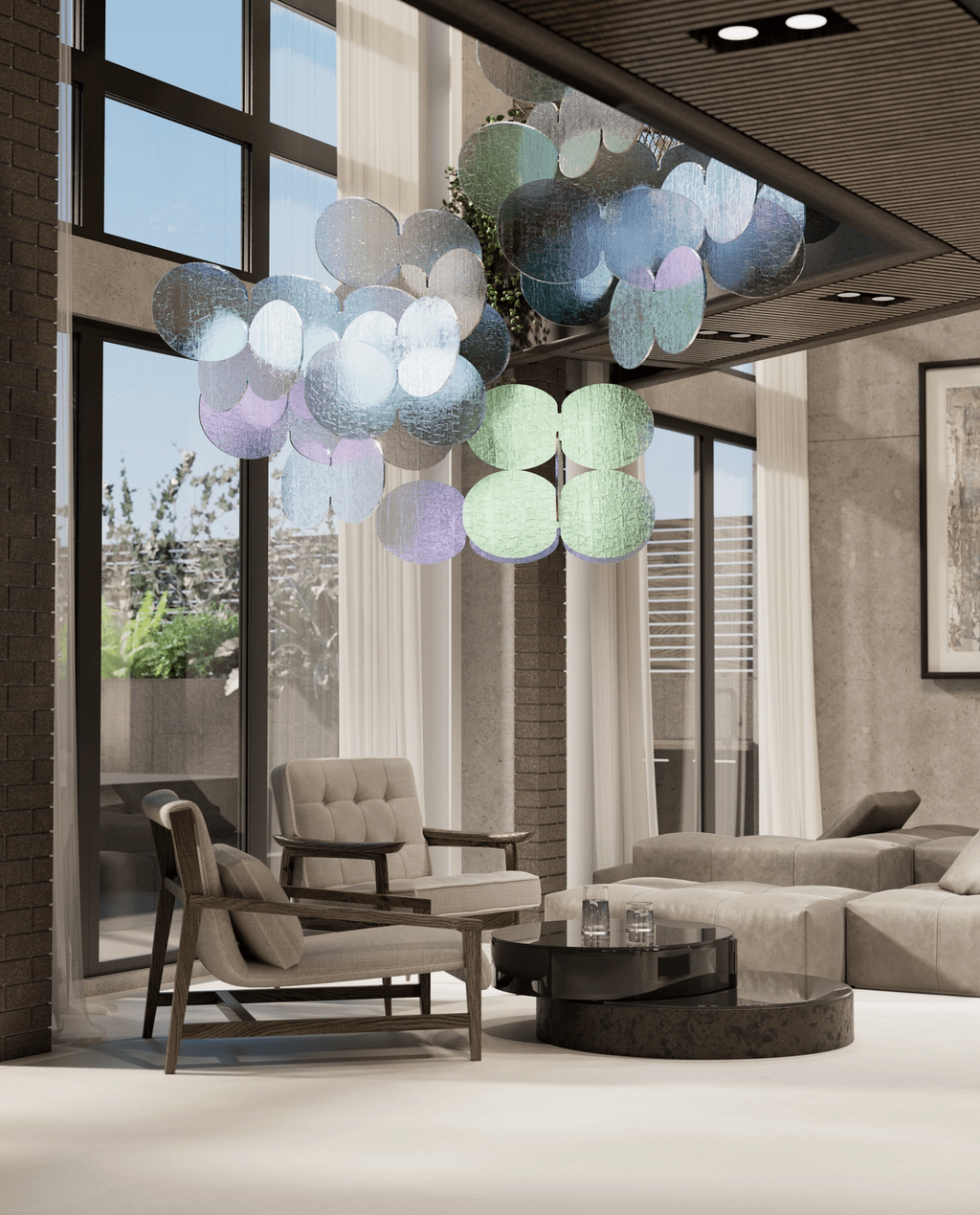 Clouds Iridescent Disc Chandelier - Letslighting