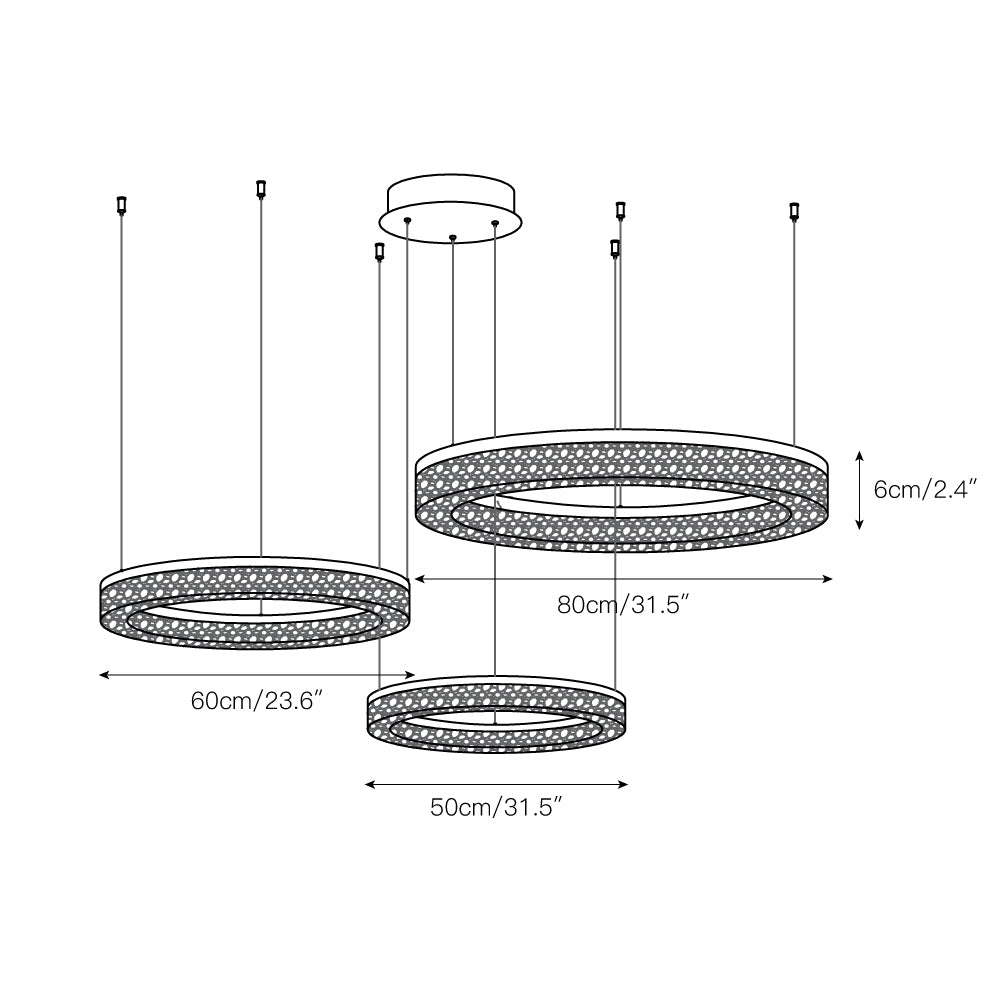 Idyll Modern Minimalist Round LED Resin Chandelier - Letslighting