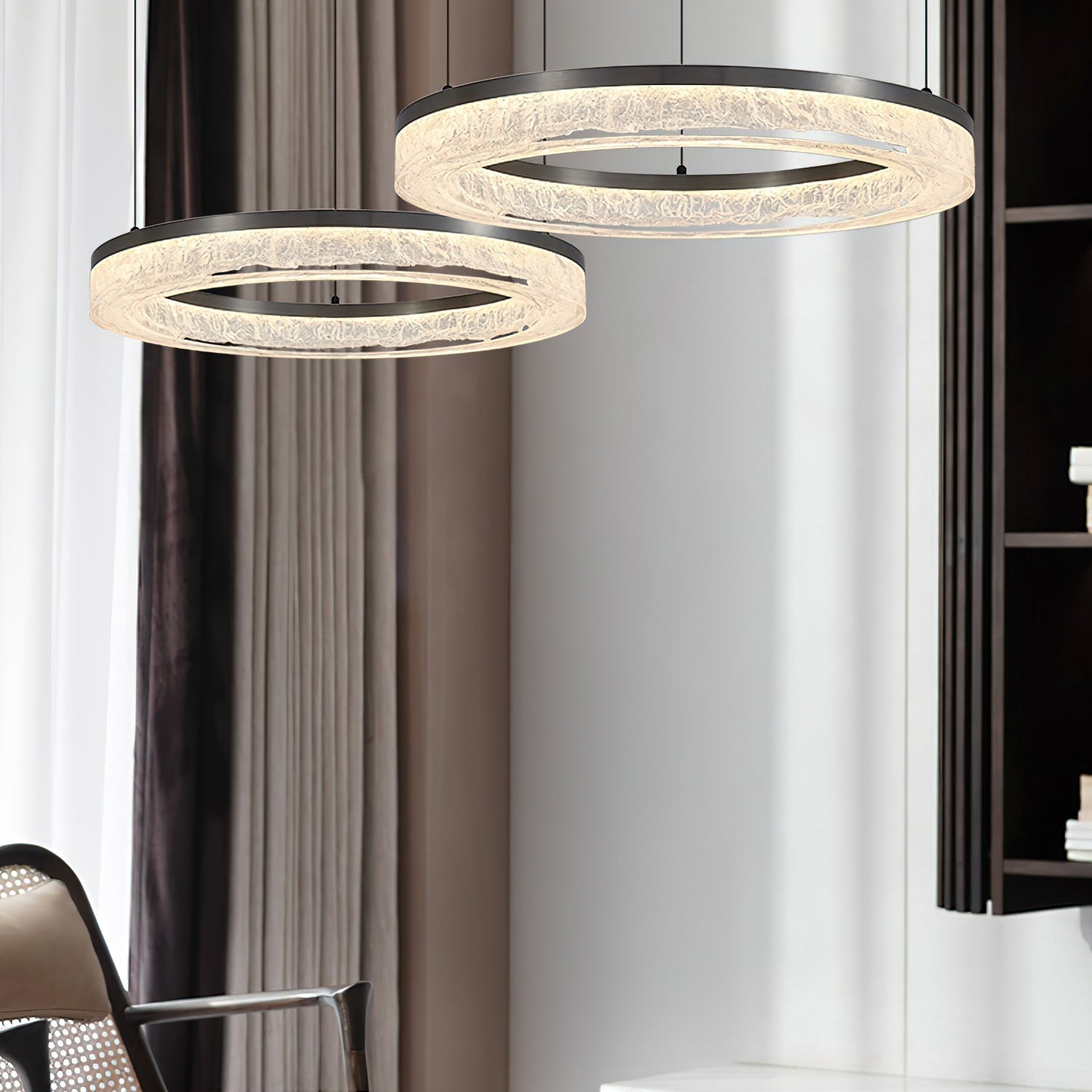 Idyll Modern Minimalist Round LED Resin Chandelier - Letslighting
