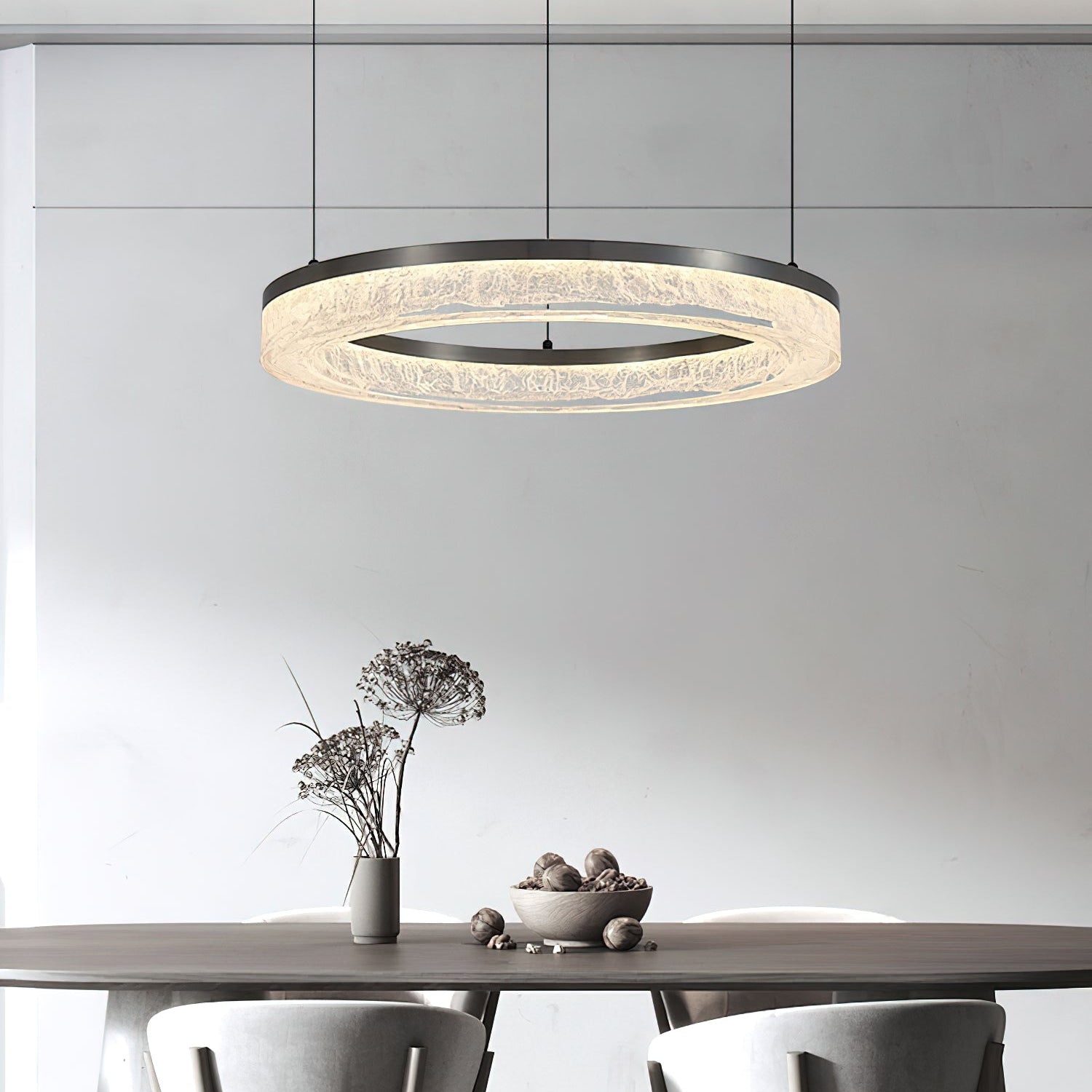 Idyll Modern Minimalist Round LED Resin Chandelier - Letslighting