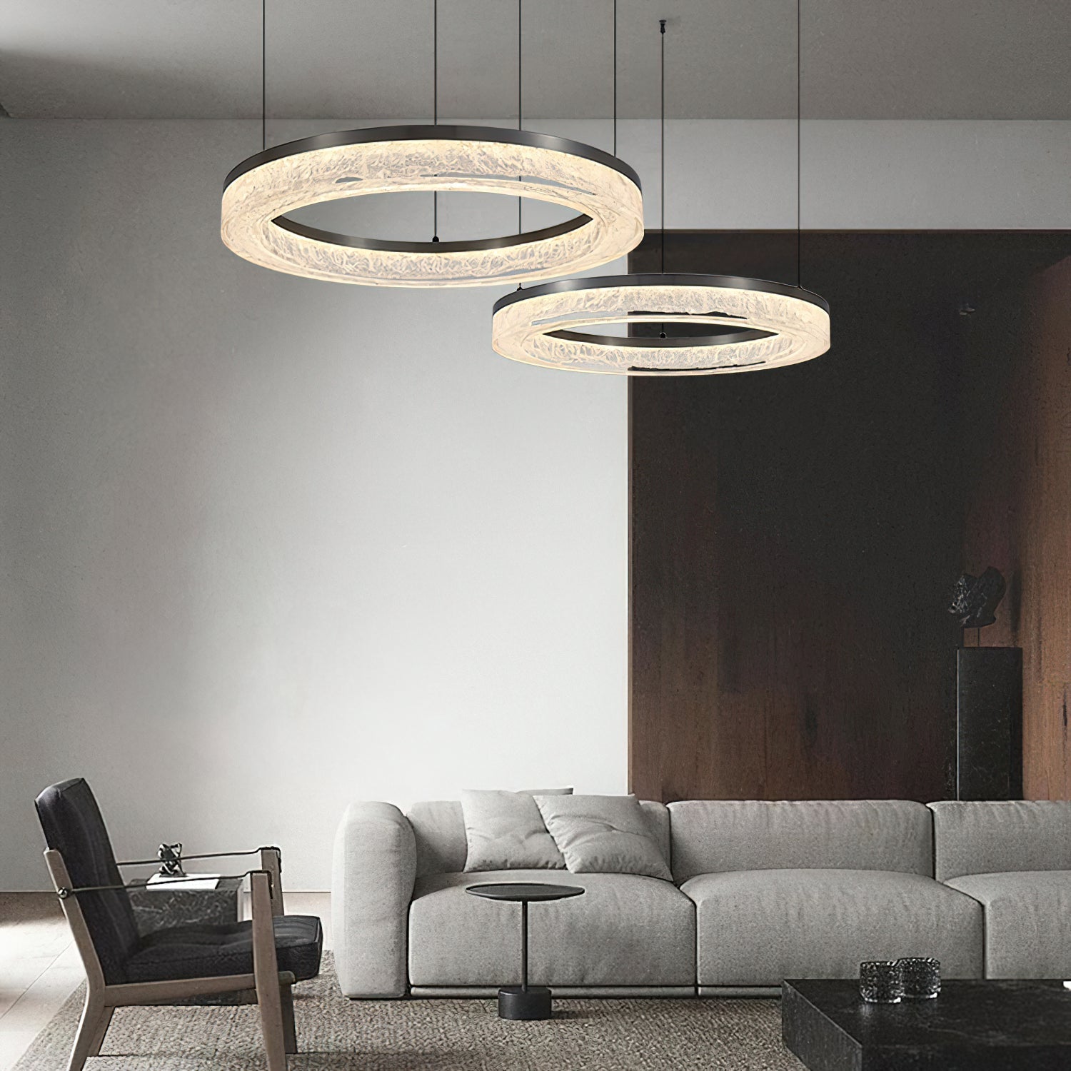 Idyll Modern Minimalist Round LED Resin Chandelier - Letslighting