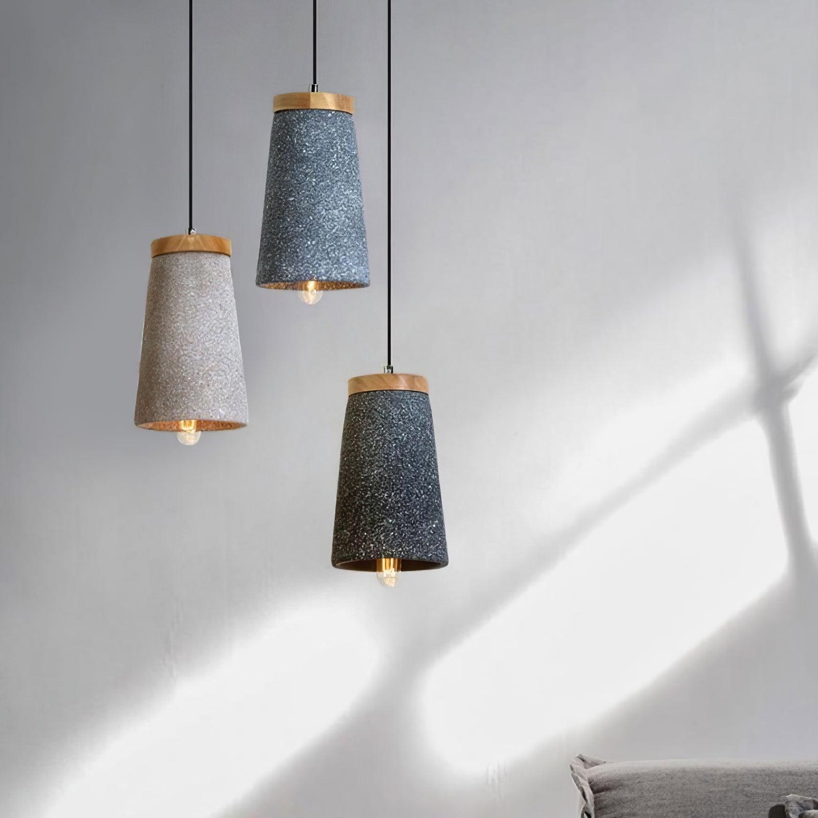 Althere Wood Cement Pendant Light - Letslighting
