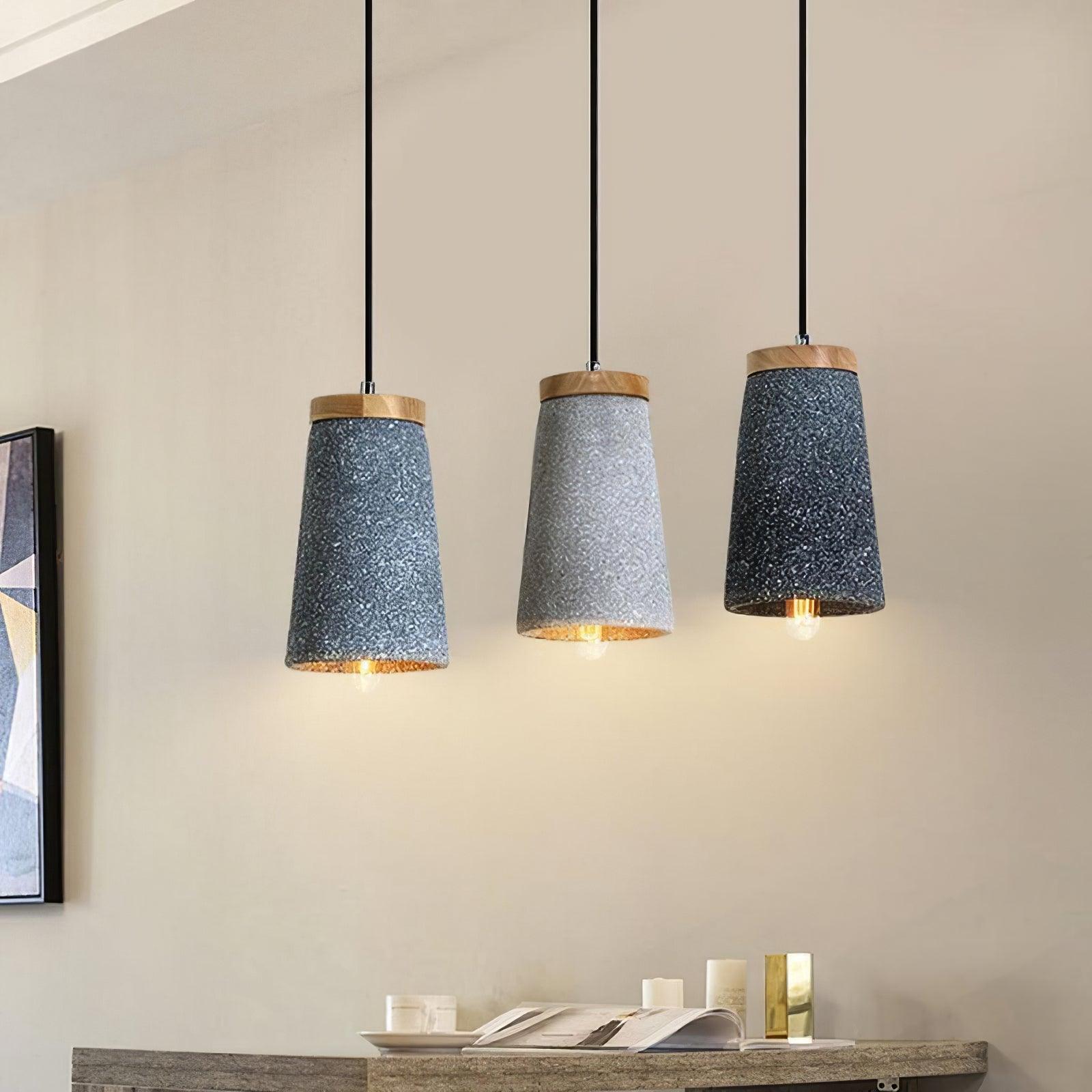 Althere Wood Cement Pendant Light - Letslighting