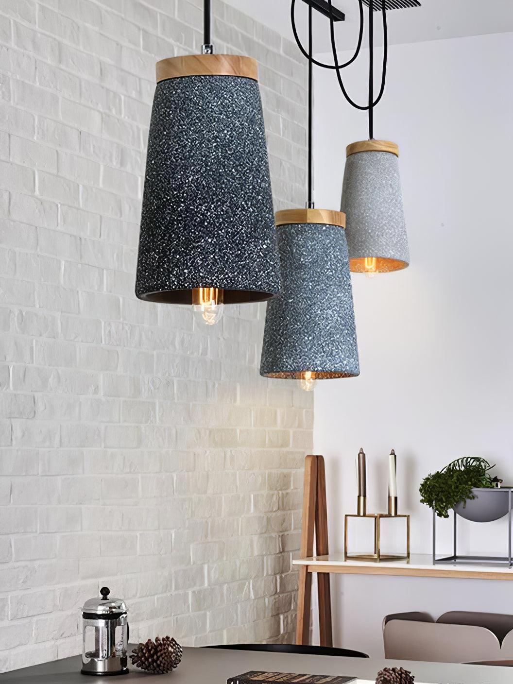Althere Wood Cement Pendant Light - Letslighting