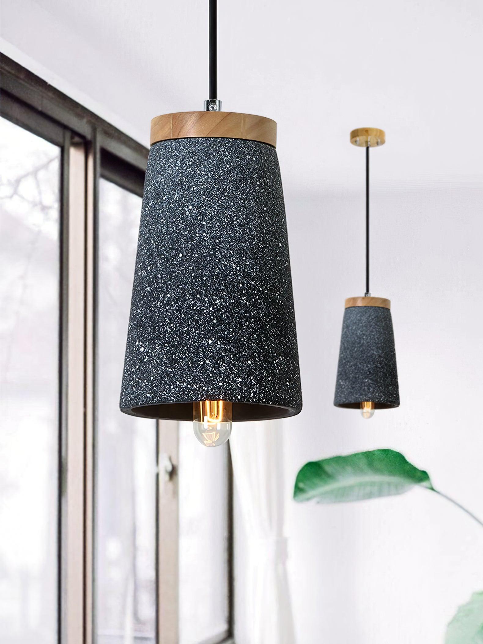 Althere Wood Cement Pendant Light - Letslighting