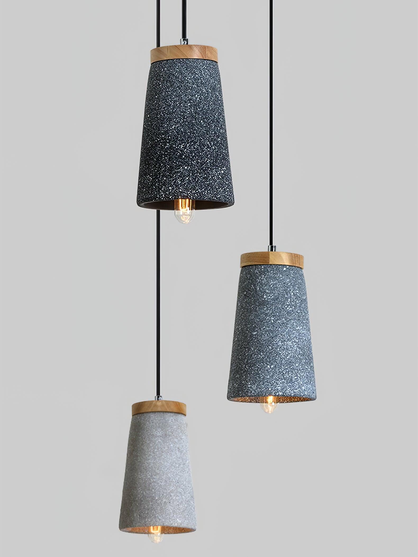 Althere Wood Cement Pendant Light - Letslighting