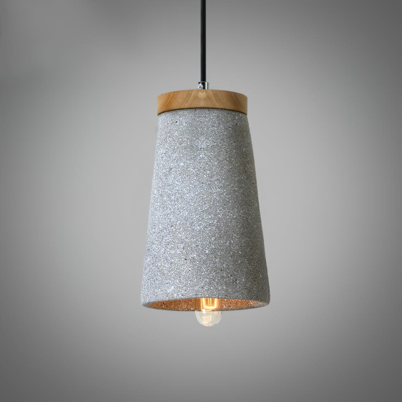 Althere Wood Cement Pendant Light - Letslighting