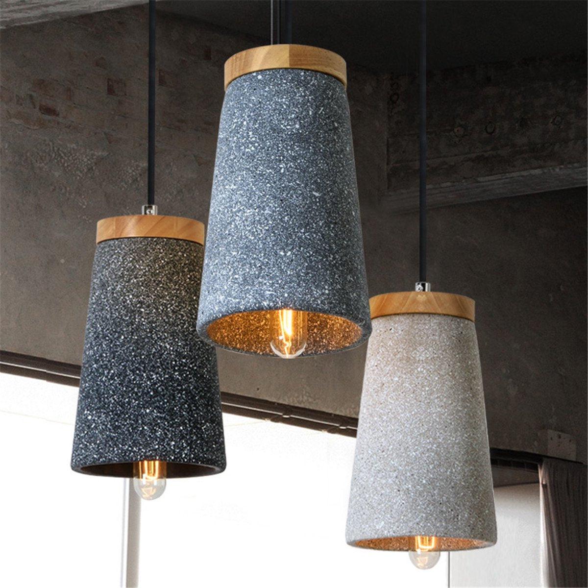 Althere Wood Cement Pendant Light - Letslighting