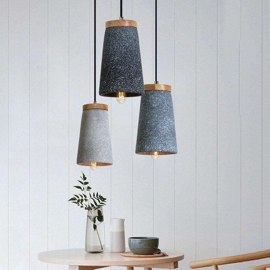 Althere Wood Cement Pendant Light - Letslighting